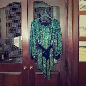 Grace Turquoise Sequin Mini Dress